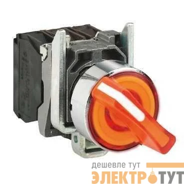Переключатель 22мм 24В с подсветкой желт. SchE XB4BK125B5