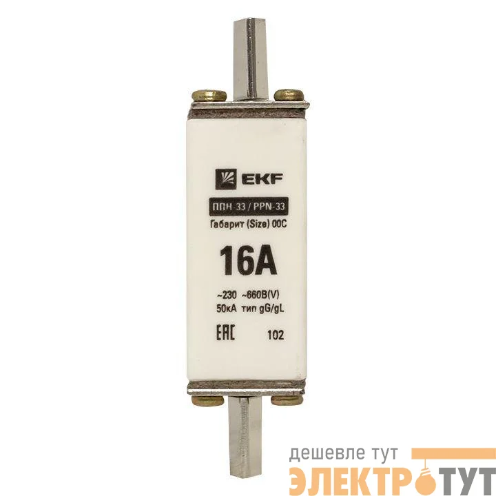 Вставка плавкая ППН-33 100/16А габарит 00C PROxima EKF fus-33/100/16