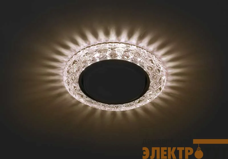 Светильник DK LD24 CHP/WH декор cо светодиодной подсветкой Gx53 шампань ЭРА Б0029632