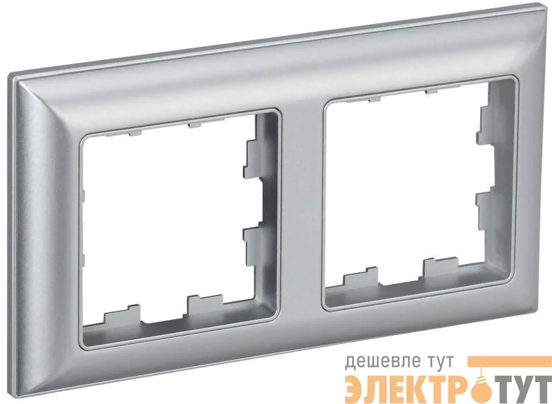 Рамка 2-м BRITE РУ-2-Бр алюм./алюм. IEK BR-M22-12-K47
