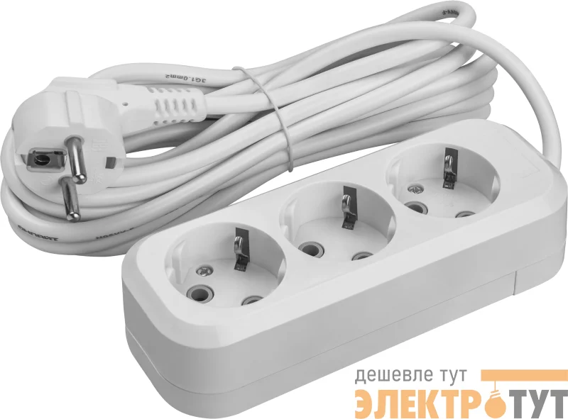 Удлинитель 3х3м с заземл. 16А IP20 90517 OPE-S-03-300-Е-3х1 ОНЛАЙТ 90517