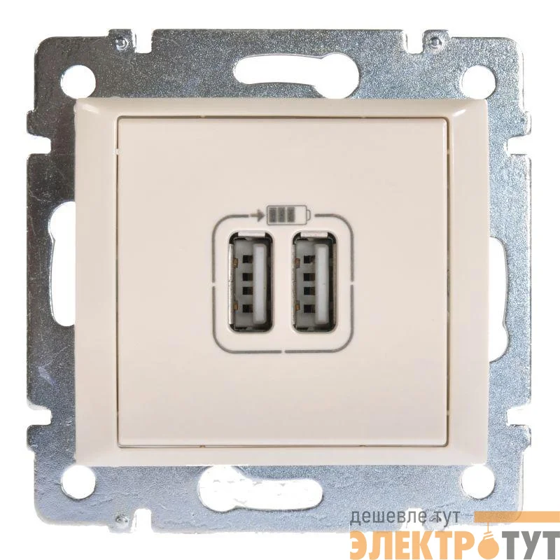 Механизм розетки 1-м USB 2мод. СП Valena сл. кость (DIY-упак.) Leg 694372