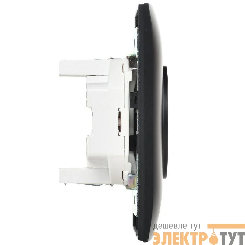 Розетка 2-м SKANDY 10А без заземл. защ. шторки в сборе SK-R09Bl черн. IEK SK-R23-10-K02-F