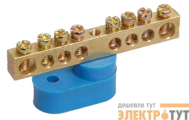 Шина нулевая ШНИ-6х9-8-У1-С на одном угловом изоляторе IEK YNN10-69-8C1-K07