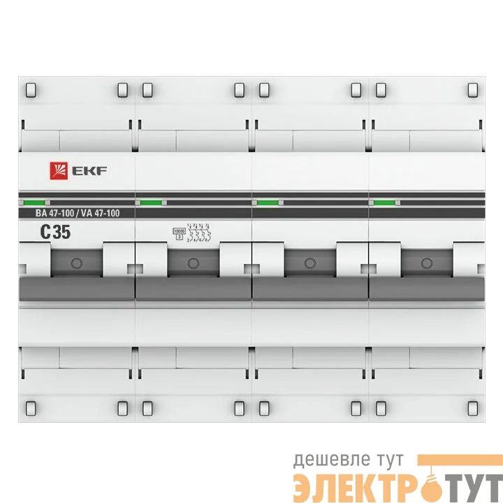 Выключатель автоматический модульный 4п C 35А 10кА ВА 47-100 PROxima EKF mcb47100-4-35C-pro