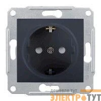 Механизм розетки 1-м СП 1мод. Sedna 16А IP20 250В с заземл. защ. шторки графит SchE SDN3000170