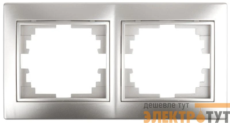 Рамка 2-м СП Plano 1-502-03 гор. алюм. Intro Б0030094