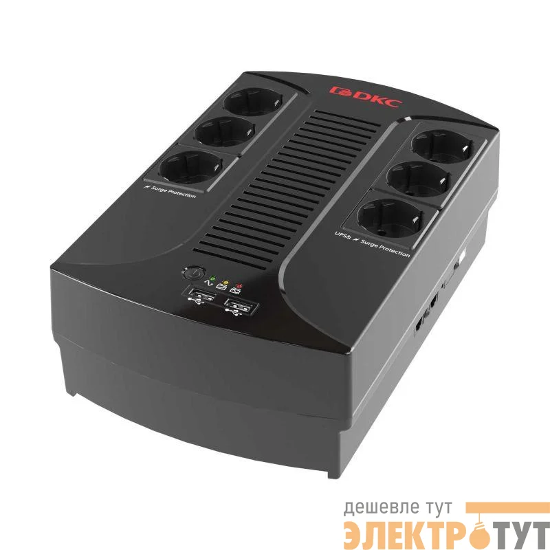 Источник бесперебойного питания ИБП Info PDU 800В.А Schuko (6) USB для зарядки (2) USB + RJ11 DKC INFOPDU800