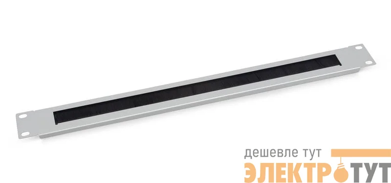 Органайзер кабельный горизонтальный 19дюйм 1U SH-J004A-GY с щеточным вводом метал. Сер. (RAL7035) Cabeus 7077c