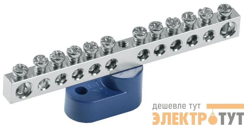 Шина нулевая Ni ШНИ-6х9-12-У1-С на одном угловом изоляторе IEK YNN10-12-C1-K07-N