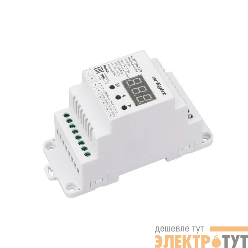 Контроллер SMART-K3-RGBW (12-36В 4х5А DIN 2.4G) (IP20 пластик) Arlight 022493