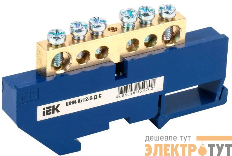 Шина нулевая на DIN-изол. ШНИ-8х12-6-Д-С IEK YNN10-812-6D-K07