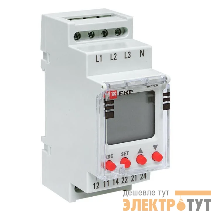 Реле контроля фаз с LCD дисплеем RKF-2S (с нейтралью) EKF rkf-2s