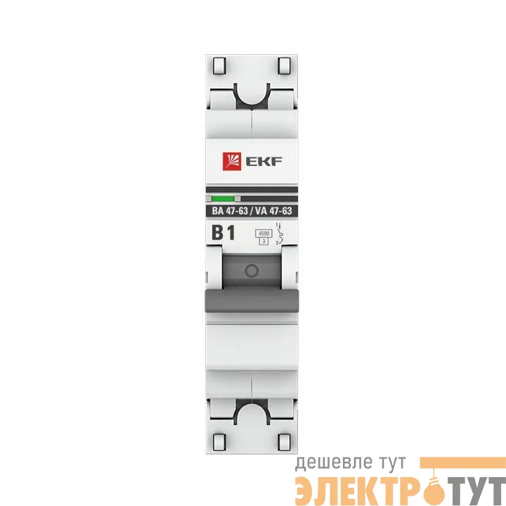 Выключатель автоматический модульный 1п B 1А 4.5кА ВА 47-63 PROxima EKF mcb4763-1-01B-pro