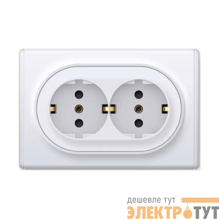 Розетка 2-м СП Florence с заземл. бел. 1E10401300 OneKeyElectro 2172767