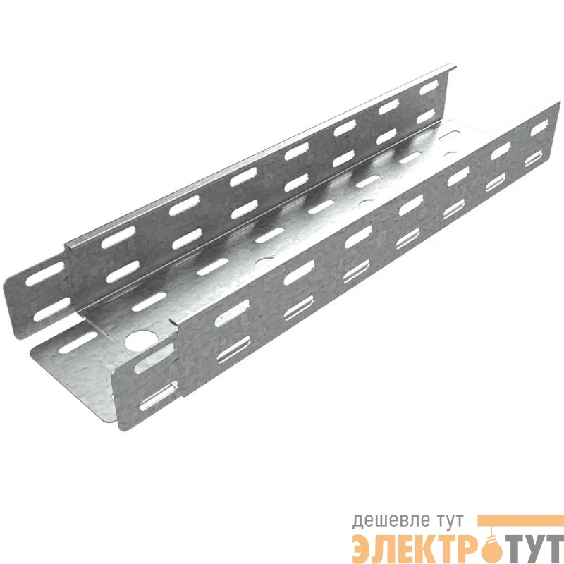 Лоток листовой перфорированный 400х50 L3000 сталь 1мм LP50х400х1.0 "БЫСТРЫЙ МОНТАЖ" КМ LO0612