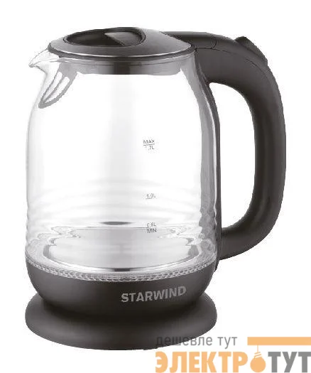 Чайник электрический SKG1311 1.7л 2200Вт черн./серебр. (корпус стекло) STARWIND 1204656
