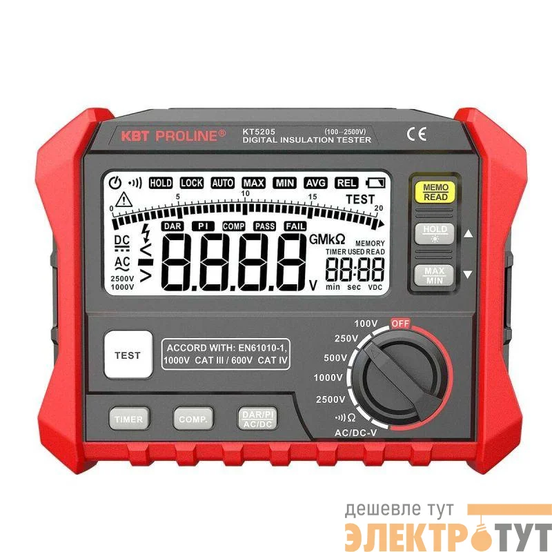 Мегаомметр цифровой KT 5205 "PROLINE" КВТ 89639