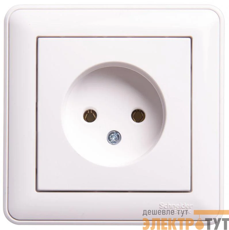 Розетка 1-м СП W59 16А IP20 без заземл. без защ. шторок в сборе бел. SE RS16-153-18