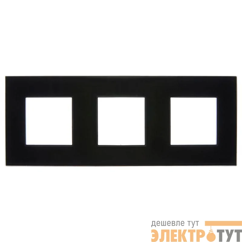 Рамка 3-м SKANDY SK-F23Bl стекло черн. IEK SK-M32-G-K02