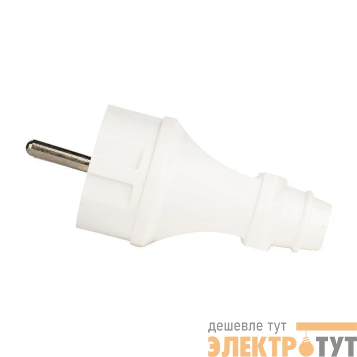 Вилка прямая 16А 250В с заземл. бел. EKF AVP16-10