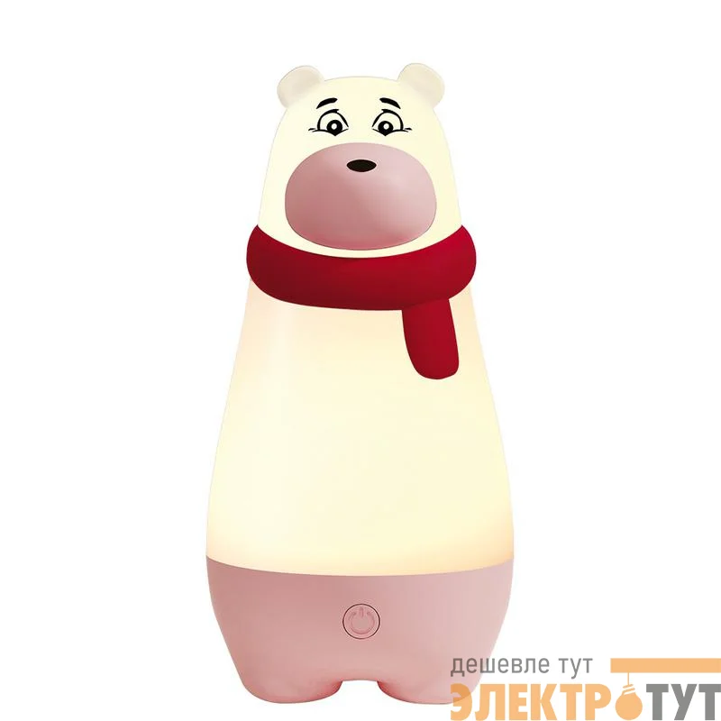 Светильник светодиодный настольный JS7-BEAR-rd МИШКА ночник аккумуляторный диммер IP20 красн. JazzWay 5061231