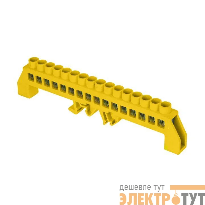 Шина нулевая PE 8х12 16 отверстий латунь желт. нейлоновый корпус комбинированный PROxima EKF sn0-125-16-dpe