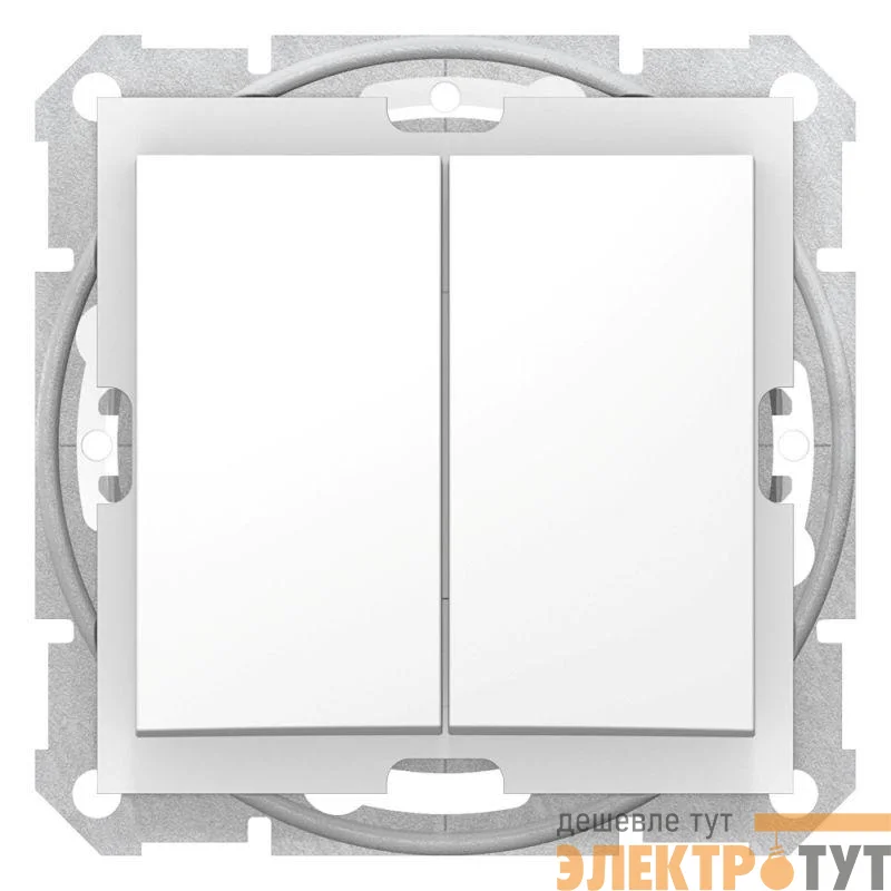 Механизм выключателя 2-кл. СП Sedna 10А IP44 (сх. 5) 250В бел. SchE SDN0300421