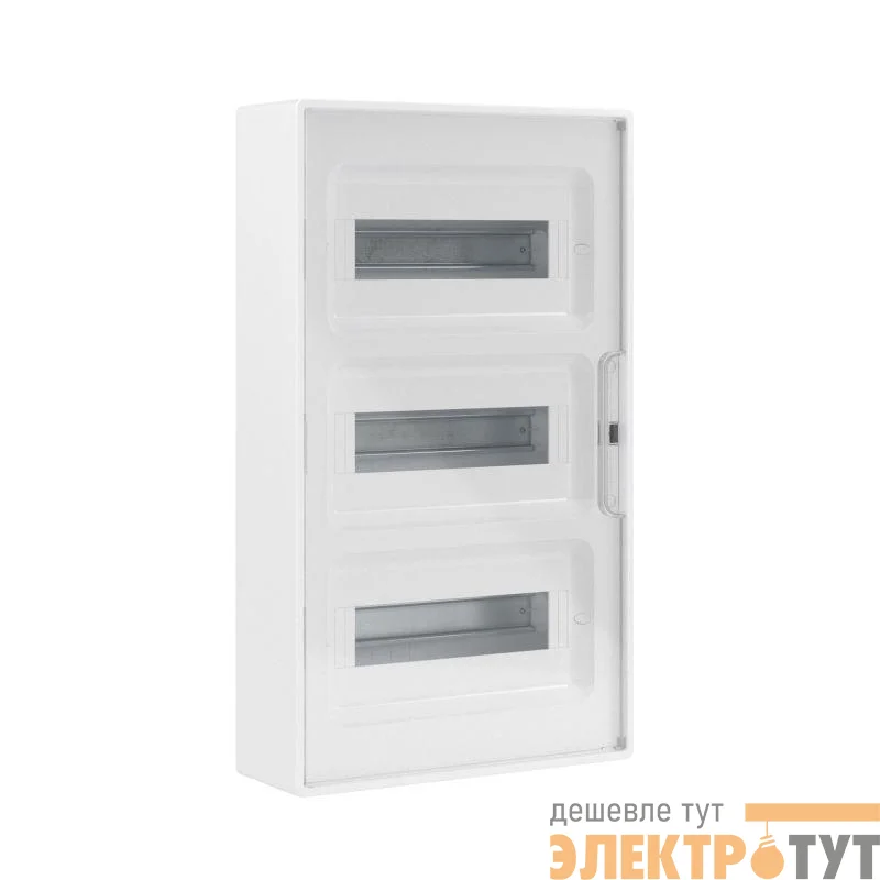 Щиток настенный 36мод. FRAME с прозр. дверцей с 4 шинами PEN (2шт на 8 отверст. и 2шт на 10 отверст.) бел. DKC F36W1WT