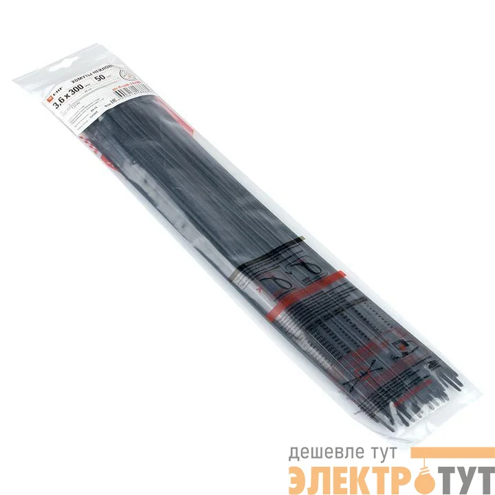 Хомут P6.6 3.6x300 FlexLock стандартный черн. (уп.50шт) PROxima EKF plc-fl-ctsb-3.6x300-r