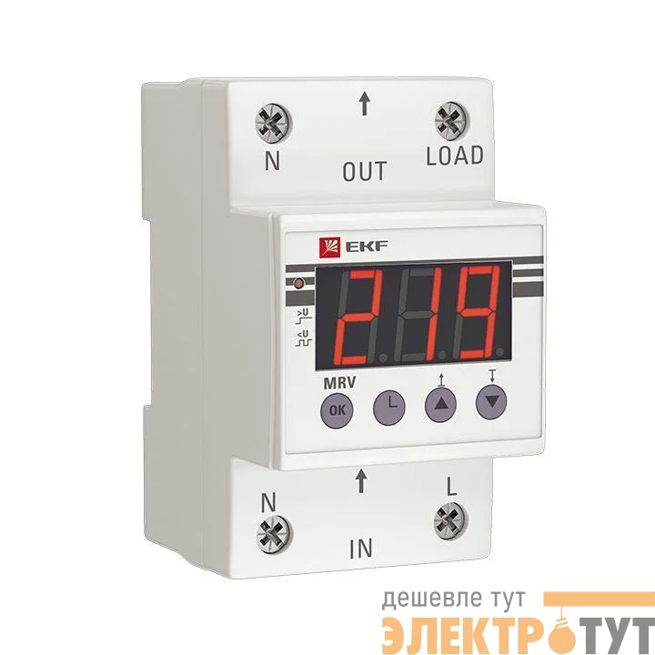 Реле напряжения с дисплеем MRV 40А PROxima EKF MRV-40A