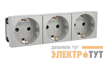 Розетка 3-м ОП Viva 16А IP20 сер. DKC 45023