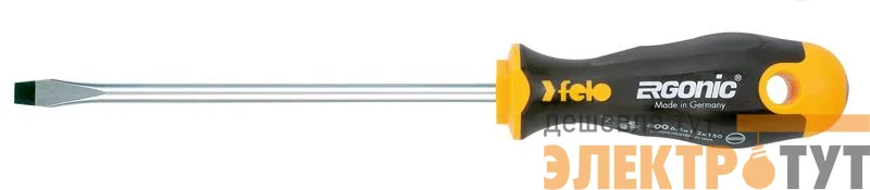 Отвертка Ergonic плоская шлицевая 3.5х0.6х100 Felo 40035310