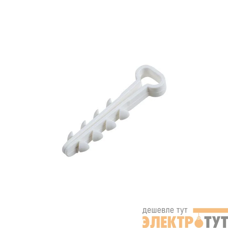 Дюбель-хомут нейлоновый прямоугольный 5-8мм бел. (уп.100шт) Rexant 07-4608