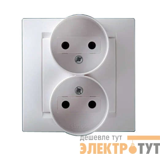 Розетка 2-м СП Simon15 16А IP20 без заземл. бел. Simon 1590457-030