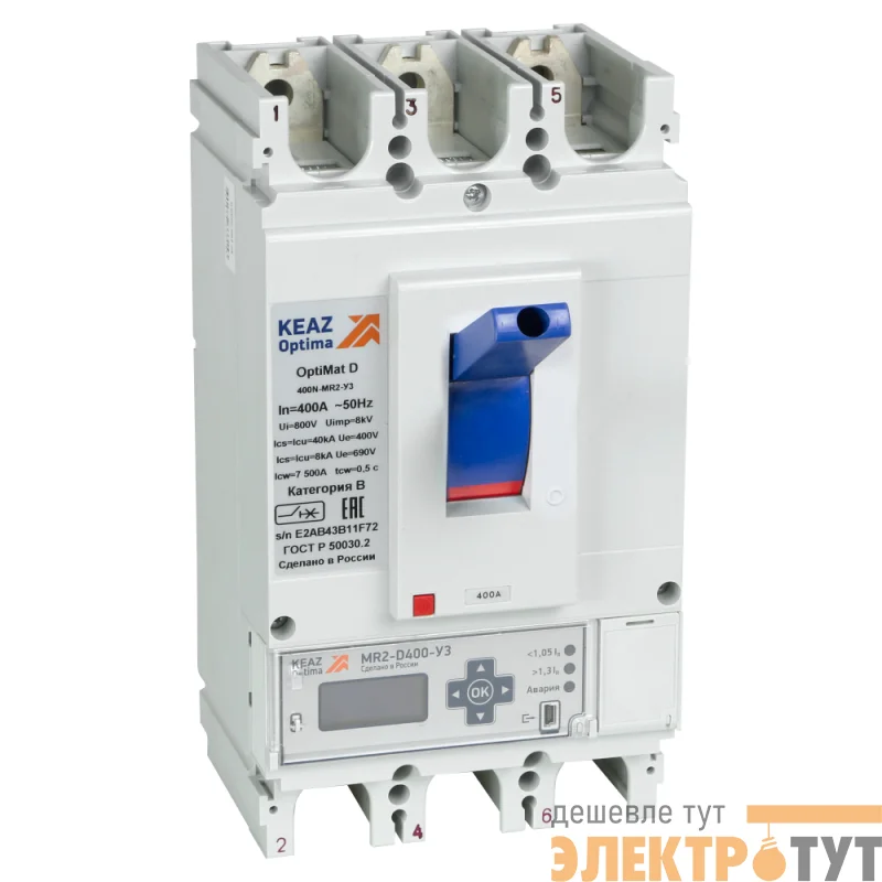 Выключатель автоматический 630А 40кА OptiMat D630N MR1 У3 КЭАЗ 279890