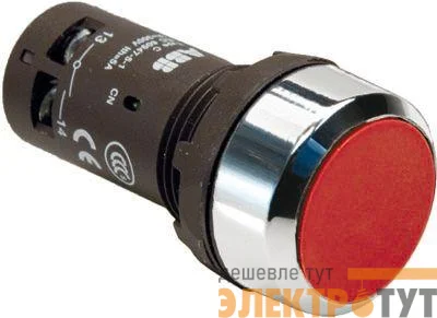 Кнопка CP1-30R-01 без фикс. 1H3 красн. ABB 1SFA619100R3041