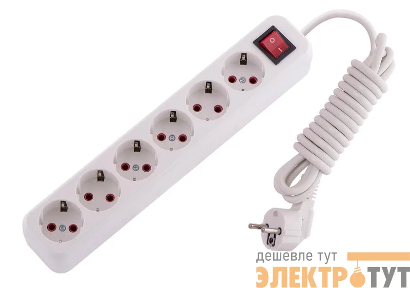 Удлинитель 6х3м с заземл. 16А IP20 Lila с выкл. LEZARD 720-0603-602