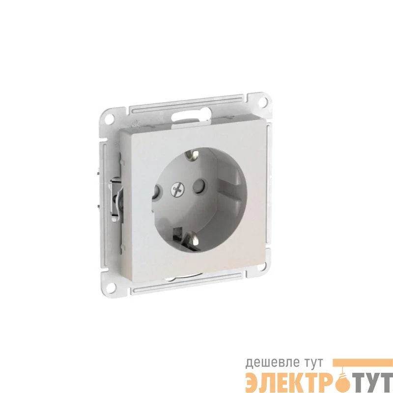 Розетка AtlasDesign 16А с заземл. защ. шторки быстрозажим. клем. механизм жемчуж. SE ATN000445S