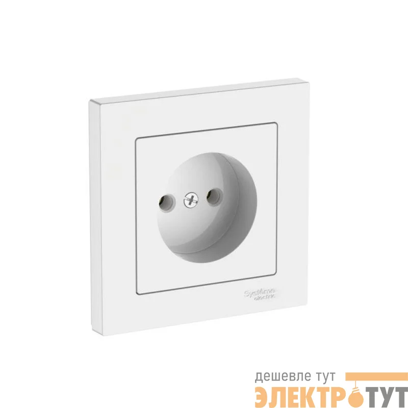 Розетка AtlasDesign 16А без заземл. быстрозажим. клем. в сборе бел. SE ATN000140S