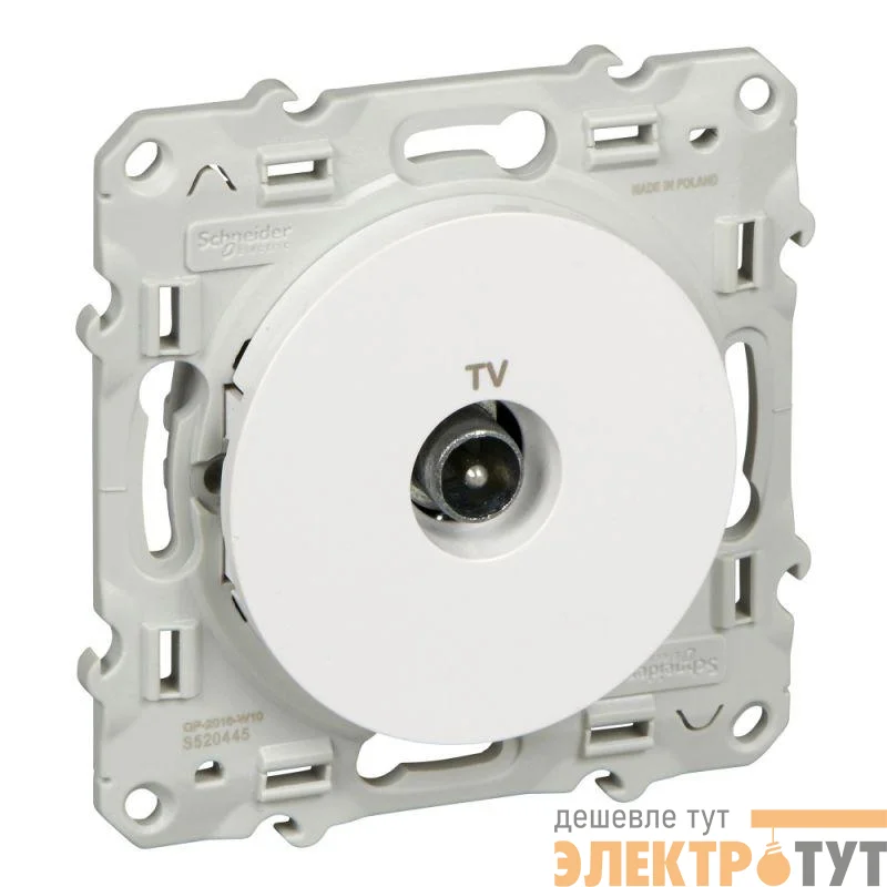 Механизм розетки TV 1-м Odace оконечная бел. SchE S52R445