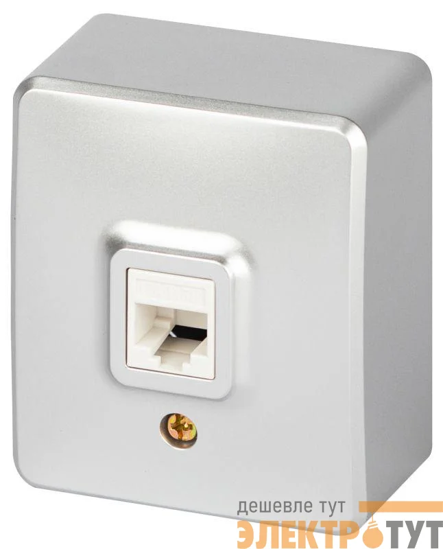 Розетка Эксперт 11-3203-03 информационная RJ45 IP20 ОУ алюм. Эра Б0063009