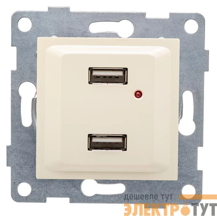 Розетка USB 2-м СП Ugra механизм беж. GUSI С11USB2-003
