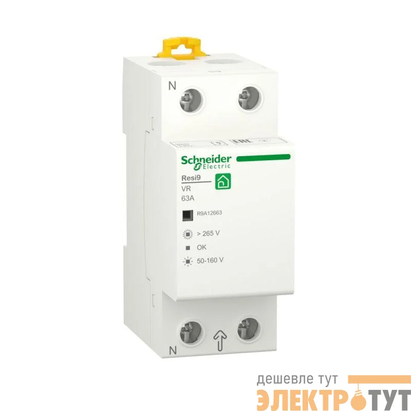 Реле напряжения RESI9 63А 1P+N 230В 50Гц SchE R9A12663