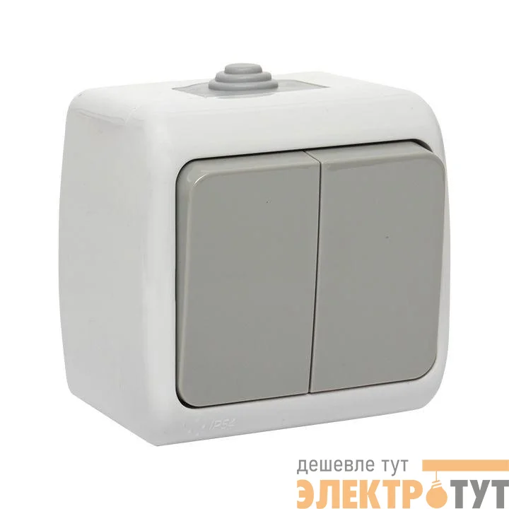 Выключатель 2-кл. ОП Мурманск 10А IP54 сер. EKF EFV10-023-30-54