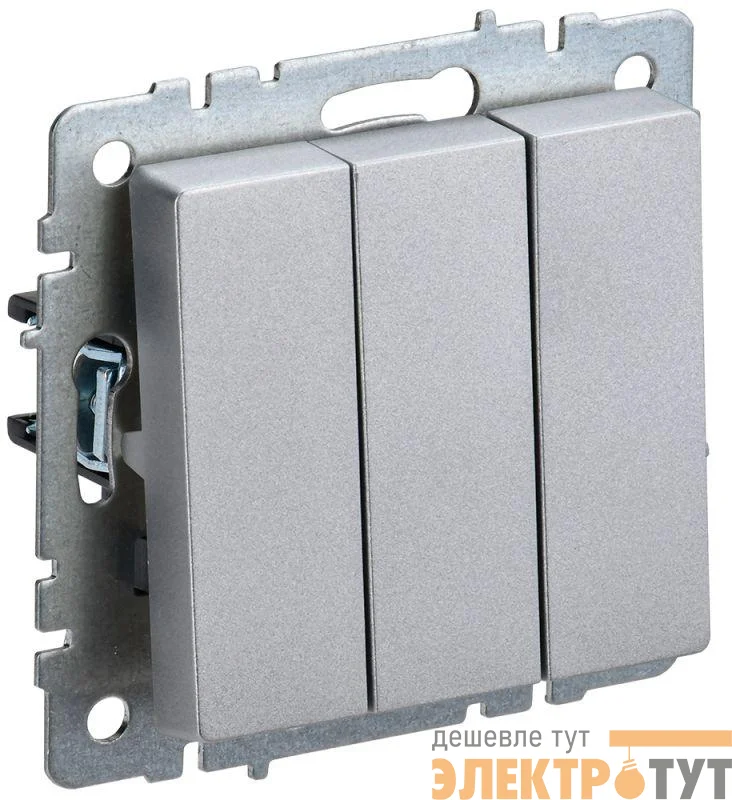 Выключатель 3-кл. СП BRITE ВС10-3-0-БрА 10А механизм алюм. IEK BR-V30-0-10-K47