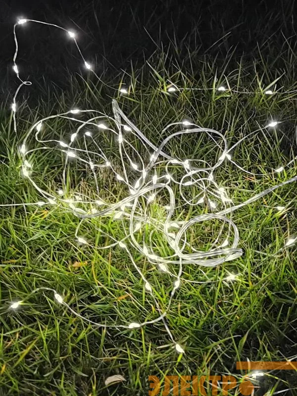 Гирлянда светодиодная 10м 100LED на солнечной батарее аккум. NI-MH 300мА.ч КОСМОС KOC_SOL197