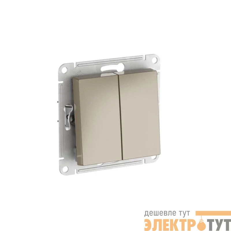 Переключатель 2-кл. AtlasDesign (сх. 6/2) 10AX быстрозажим. клем. механизм шампань SE ATN000565S