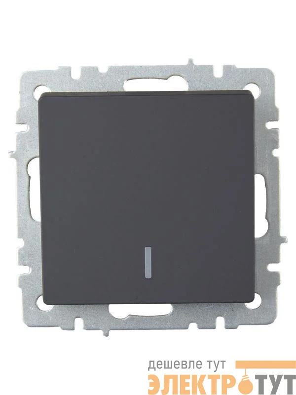 Выключатель проходной 1-кл. СП BRITE ВС10-1-7-БрГ 10А с индик. механизм графит IEK BR-V12-1-10-K53