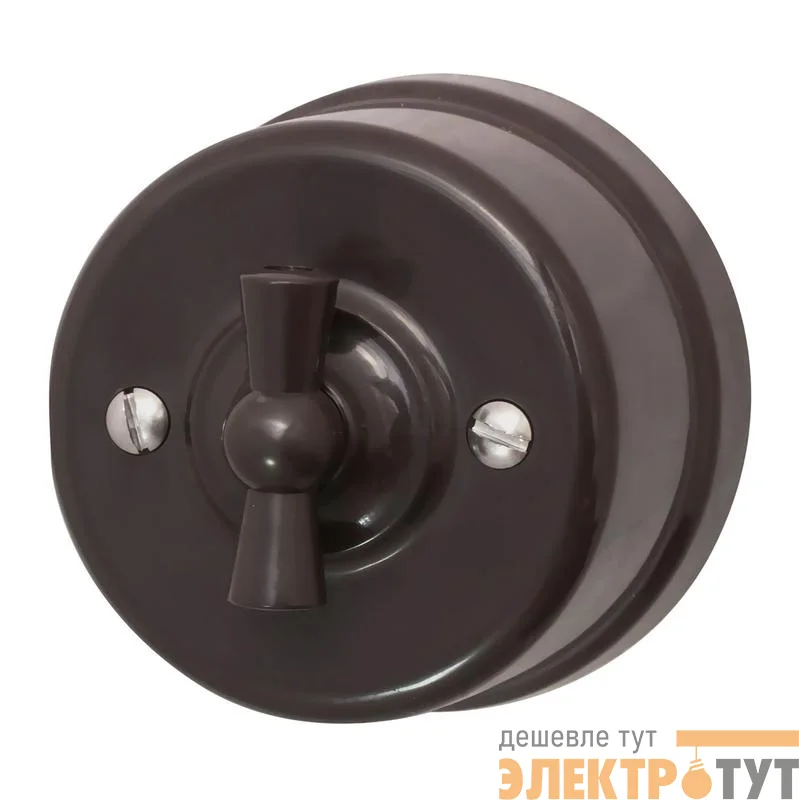 Выключатель 1-кл. ретро ABS-пластик коричн. Bironi B1-200-22
